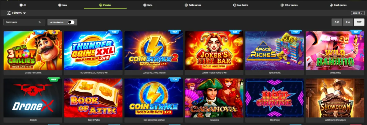 lucky manor casino games