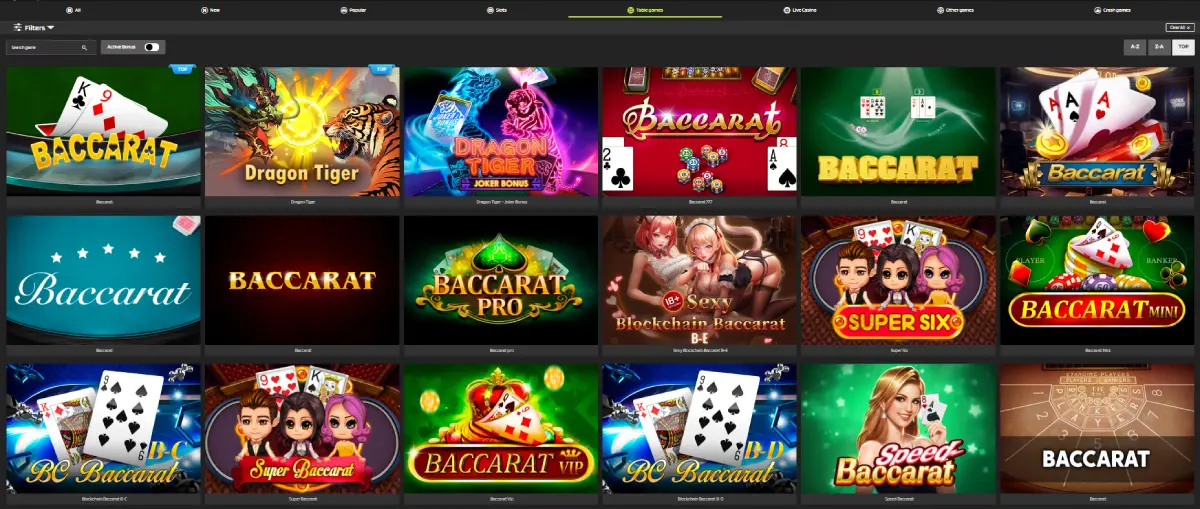 lucky manor casino table games